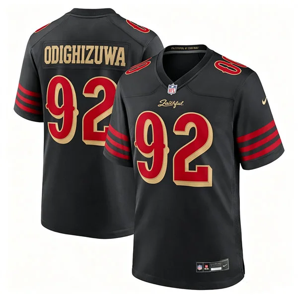Mens San Francisco 49ers #92 Osa Odighizuwa Black Rivalries Collection F.U.S.E. Limited Jersey
