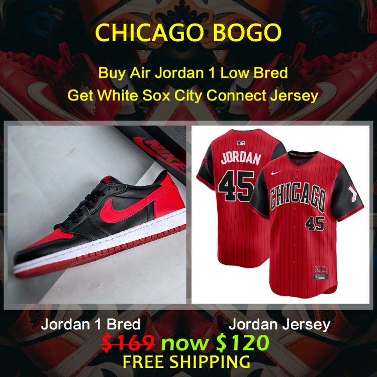 BOGO Jordan 1 Low Bred X Chicago White Sox City Connect Jersey