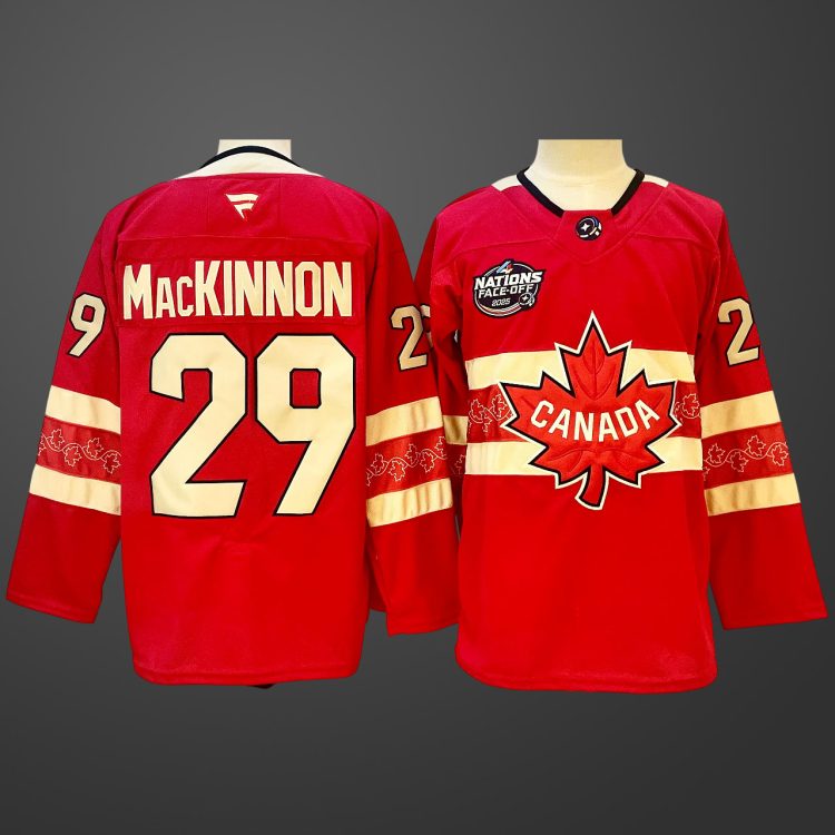 #29 Nathan MacKinnon Red Canada 2025 4 Nations Jersey