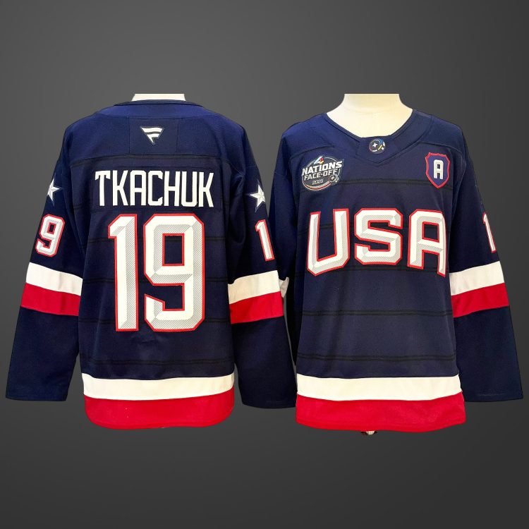 4 Nations USA #19 Matthew Tkachuk Jersey