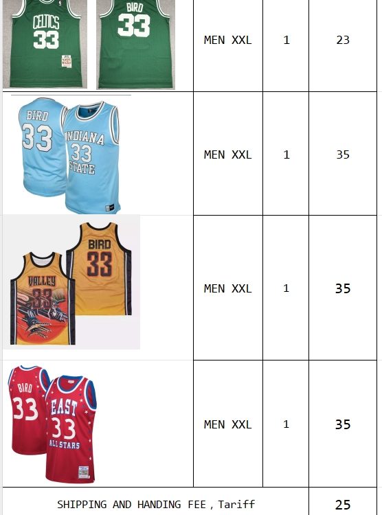 Manuel order 4 XXL Jersey