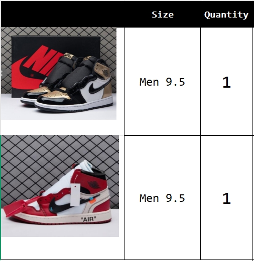 2 AJ1 shoes size 9.5
