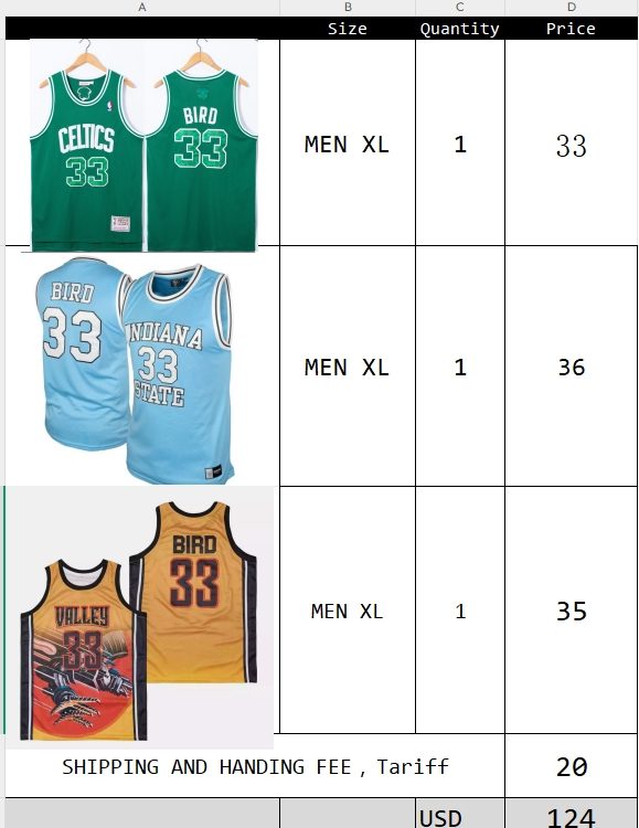Manuel Garza-1 XL green jersey, 1 XL blue jersey, 1 XL yellow jersey