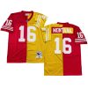 Men’s San Francisco 49ers #16 MONTANA Throwbacks Split Jersey All Stitched