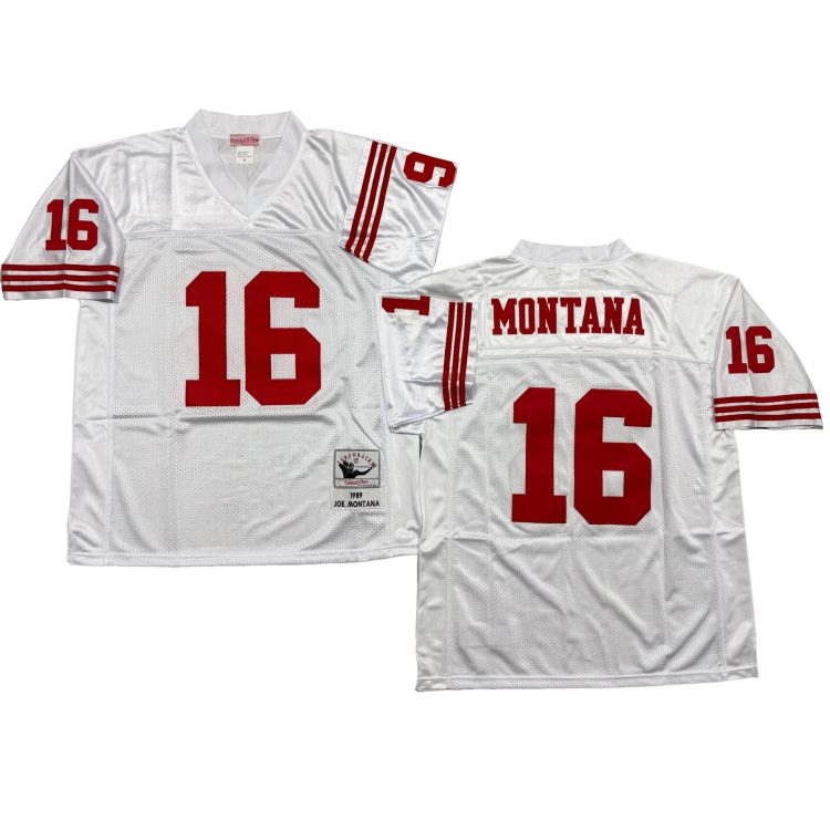 Men’s San Francisco 49ers #16 MONTANA Throwbacks White Jersey All Stitched
