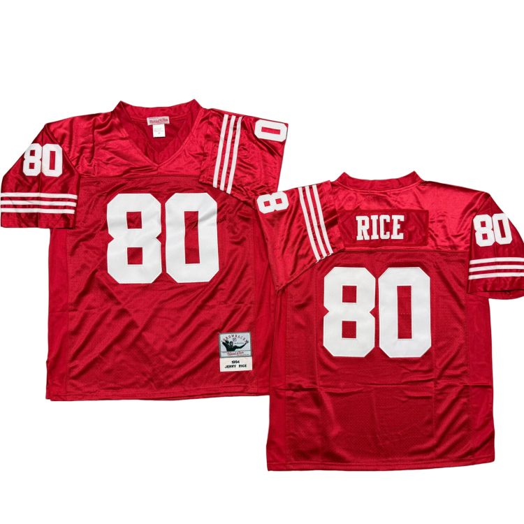 Men’s San Francisco 49ers #80 RICR Throwbacks Red Jersey All Stitched