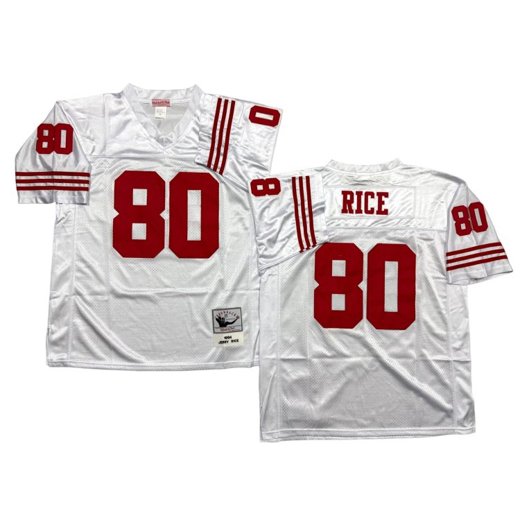 Men’s San Francisco 49ers #80 RICR Throwbacks White Jersey All Stitched