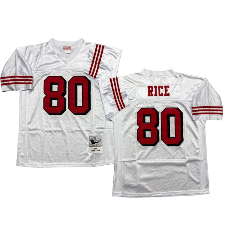 Men’s San Francisco 49ers #80 RICR Throwbacks White Jersey All Stitched