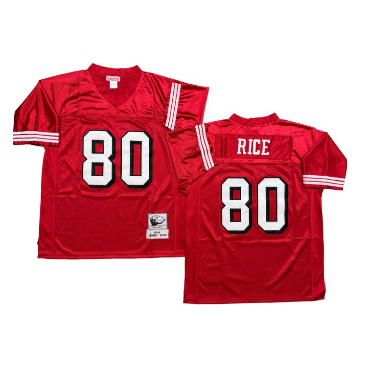 Men’s San Francisco 49ers #80 RICR Throwbacks Red Jersey All Stitched