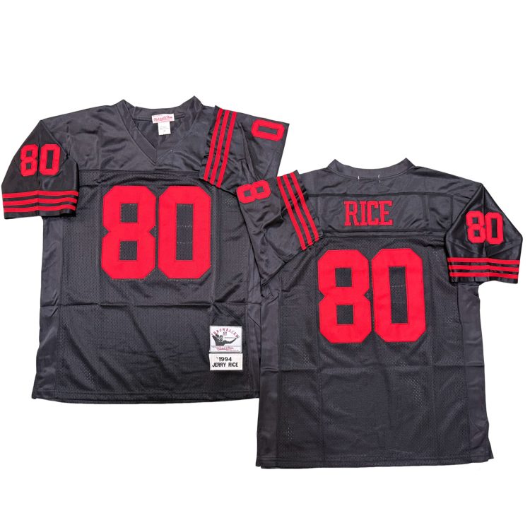 Men’s San Francisco 49ers #80 RICR Throwbacks Black Jersey All Stitched