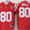Nebraska Huskers #80 Bell Red Stitched Jersey