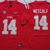 Ole Miss Rebels Red #14 METCALF Stitched Jersey