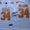 Texas Longhorns White #34 WILLIAMS Stitched Jeresy