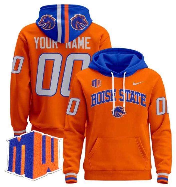 Unisex Custom Boise State Broncos Football Hoodie All Stitched