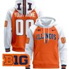 Unisex Custom Illinois Fighting Illini Football Hoodie All Stitched