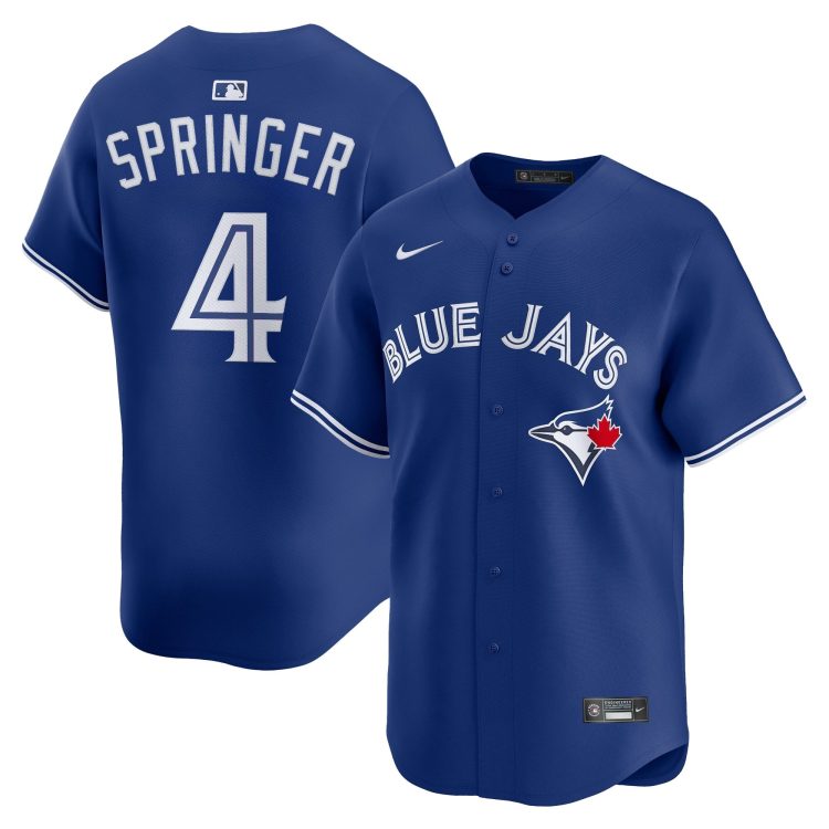 Men's Toronto Blue Jays George Springer #4 Blue Baseball Jersey