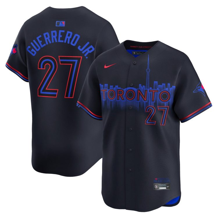 Men's Toronto Blue Jays Vladimir Guerrero Jr. #27 Black 2024 City Connect Limited Jersey