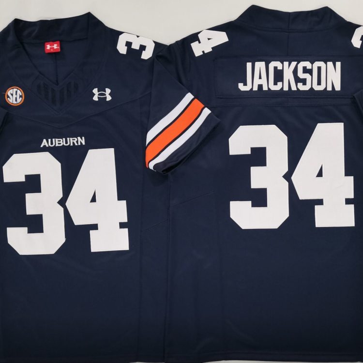 Auburn Tigers Blue #34 JACKSON Stitched Jersey