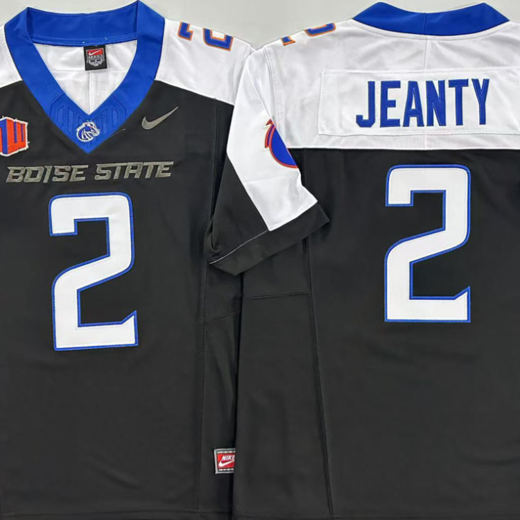 Boise State Broncos Black/White #2 JEANTY Stitched Jersey