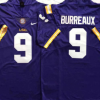 LSU Tigers Purple #9 BURREAUX Stitched Jersey