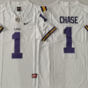 LSU Tigers White #1 CHASE Stitched Jersey