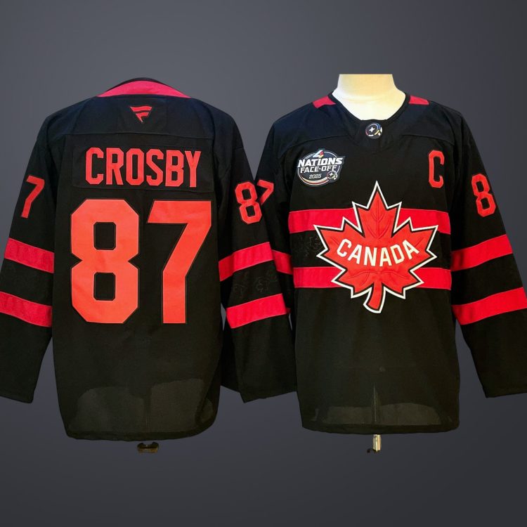 Men's  4 Nations NHL Hockey #87 Sidney Crosby Black Jersey