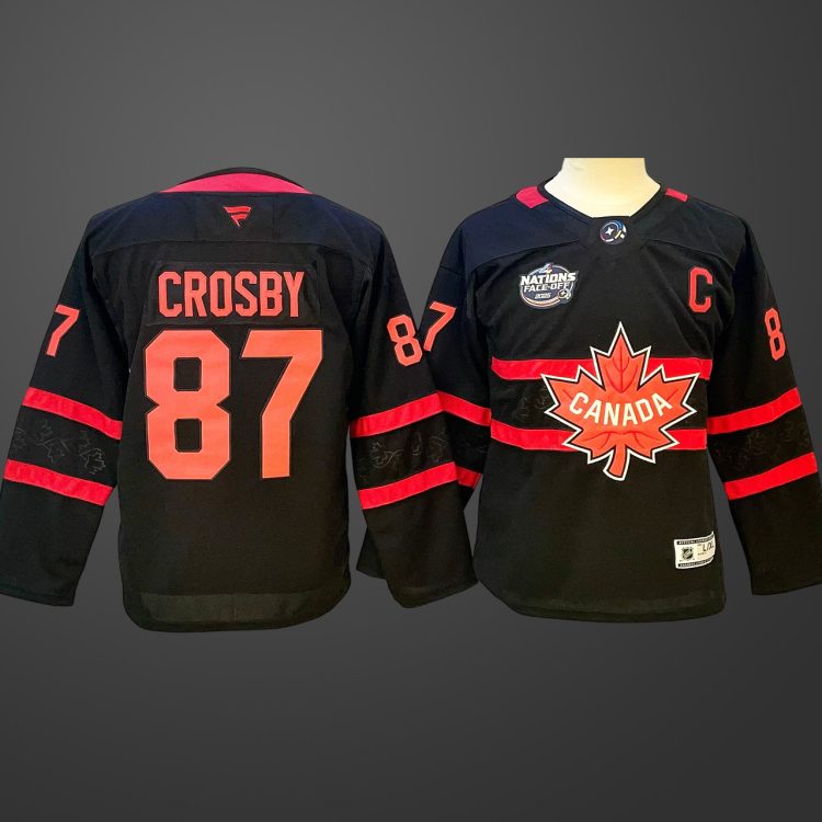 Men's  4 Nations NHL Hockey #87 Sidney Crosby Black Jersey