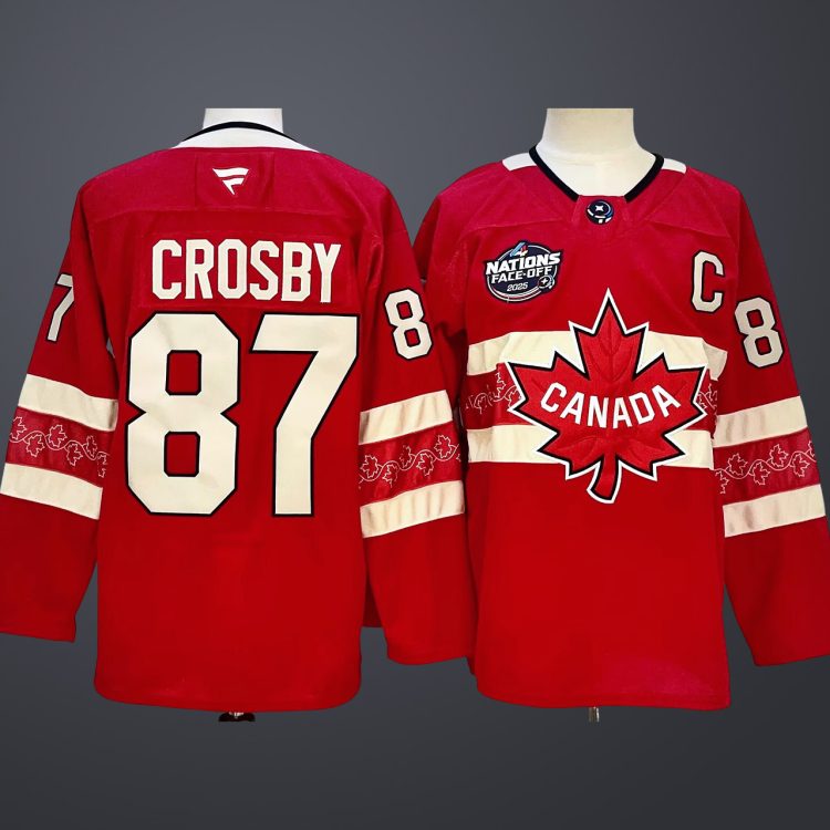 Men's 4 Nations NHL Hockey #87 Sidney Crosby Jersey Red