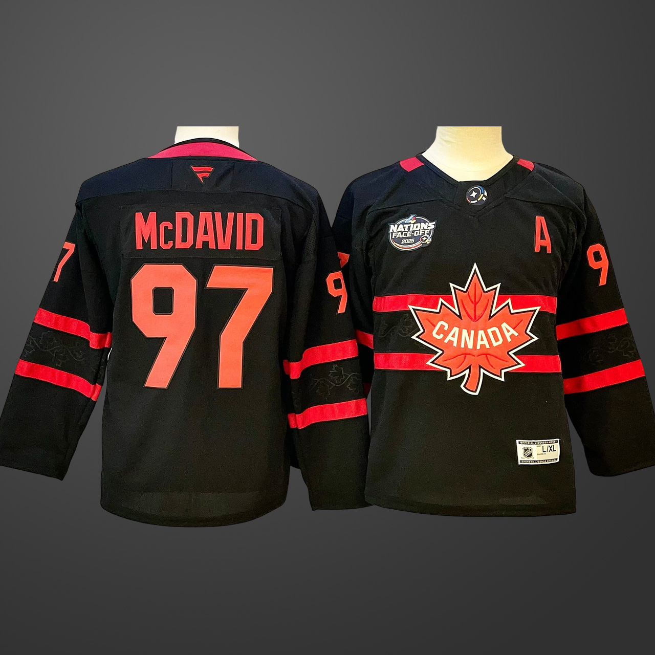 Men's 4 Nations NHL Hockey #97 Connor McDavid Jersey Black