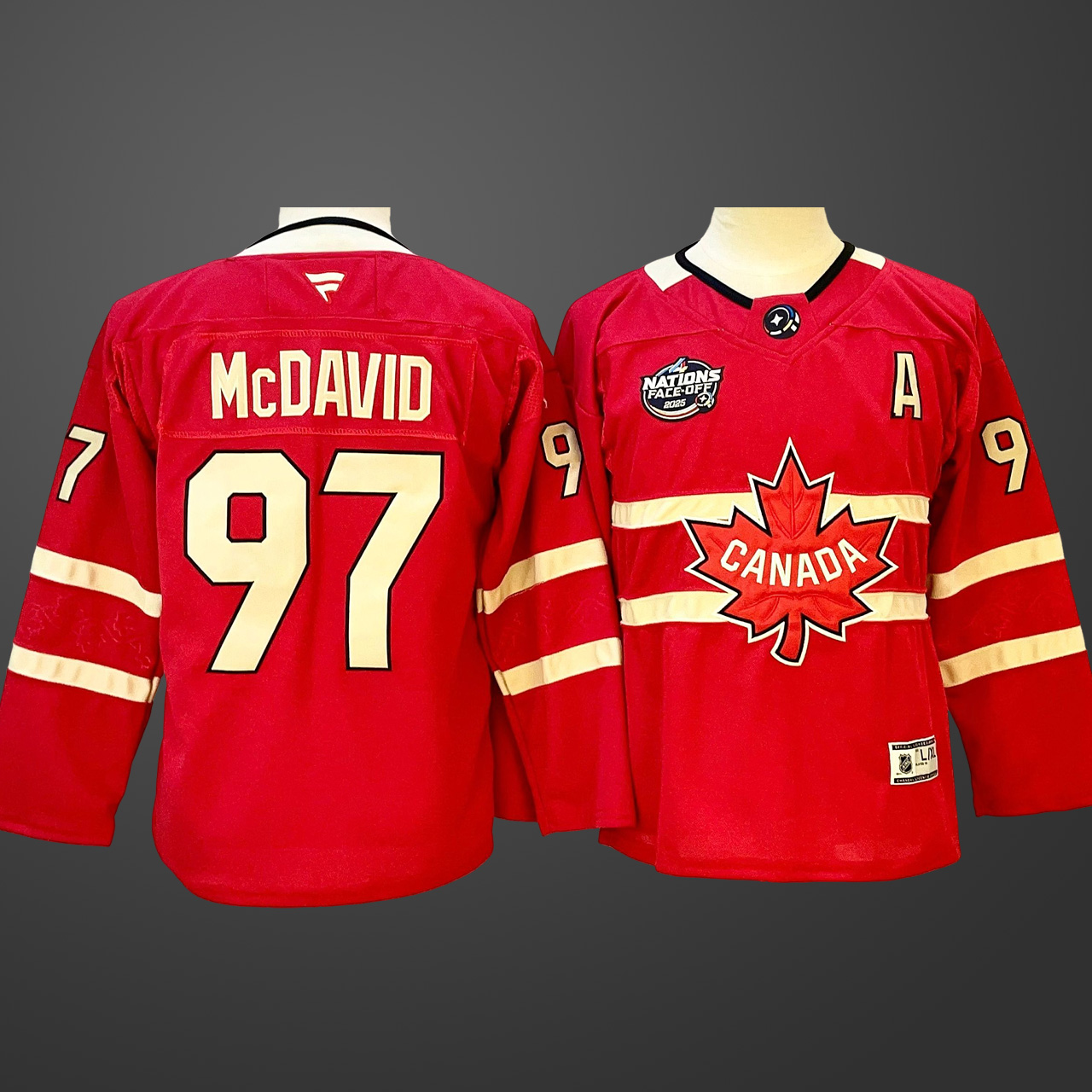 Men's 4 Nations NHL Hockey #97 Connor McDavid Jersey Red