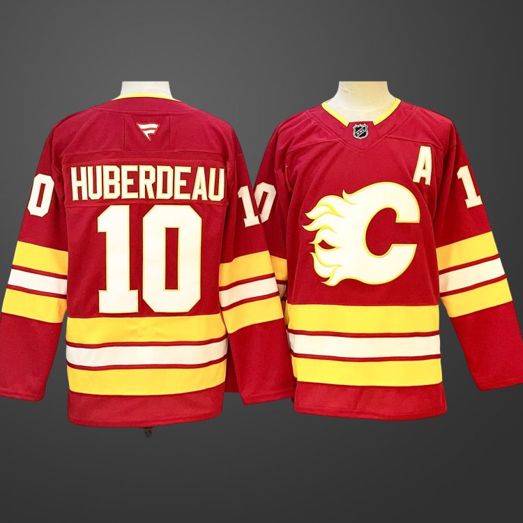 Men's Calgary Flames #10 Jonathan Huberdeau Jonathan Huberdeau Red 2024-25 Home Jersey