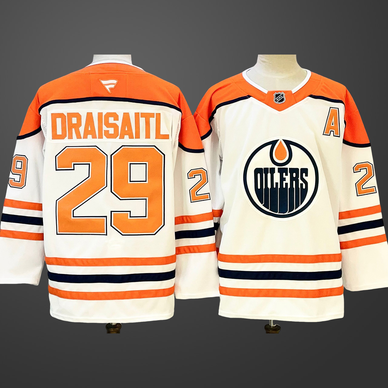 Men's Edmonton Oilers #29 Leon Draisaitl A Patch Stitched Hockey