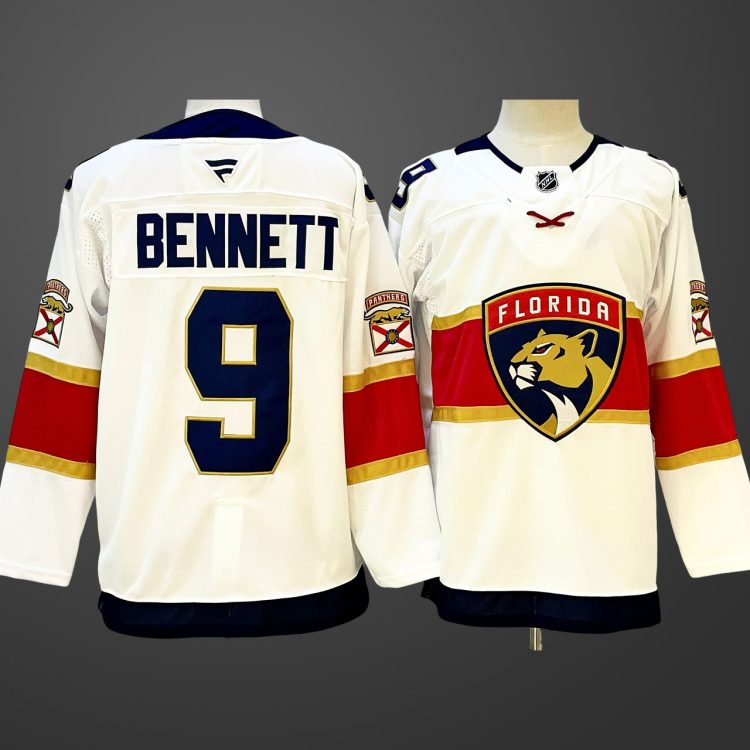 Men's Florida Panthers #9 Sam Bennett White 2024-25 Stitched Hockey Jersey