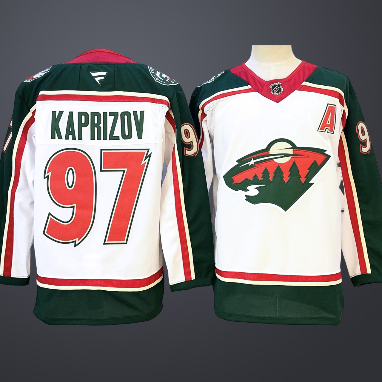 Men's Minnesota Wild #97 Kirill Kaprizov Fanatics White 25th Anniversary Premium Player Jersey