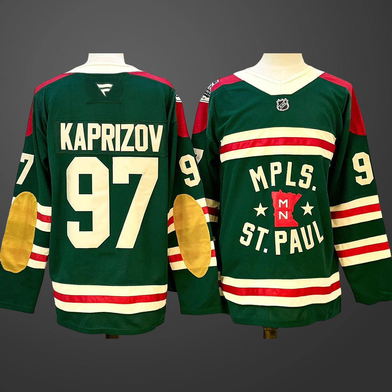 Men's Minnesota Wild #97 Kirill Kaprizov Green 2024-25 Stitched Hockey Jersey