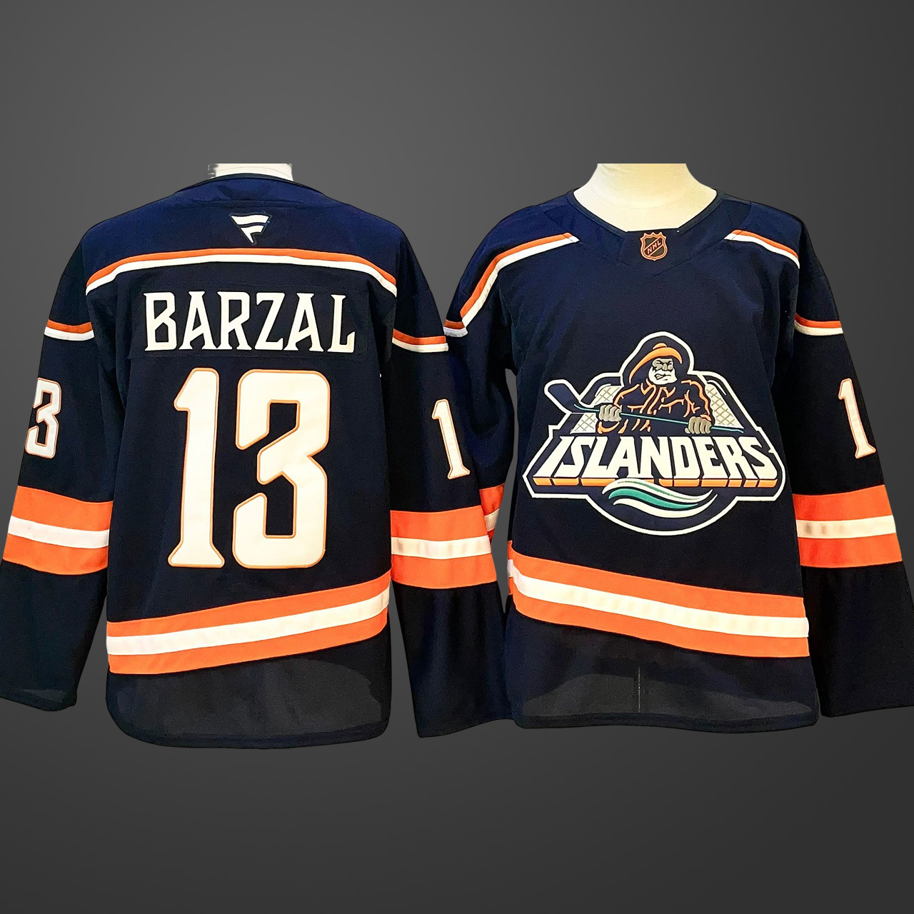 Men's New York Islanders #13 Mathew Barzal Navy 2024-25 Stitched Hockey Jersey