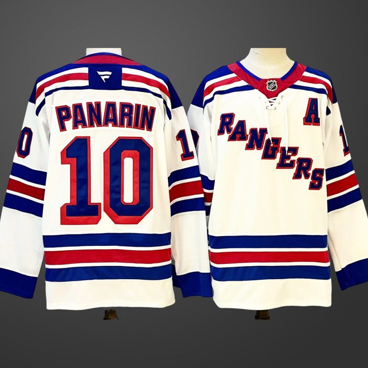 Men's New York Rangers #10 Artemi Panarin White With A Patch 2024-25 Away Stitched Jersey