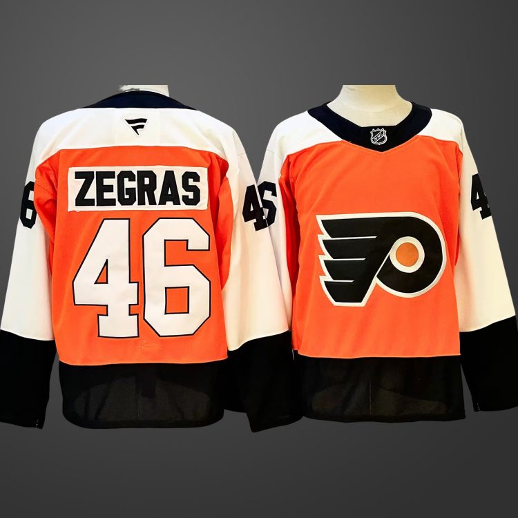 Men's Philadelphia Flyers #46 Trevor Zegras Orange 2024 Stitched Jersey