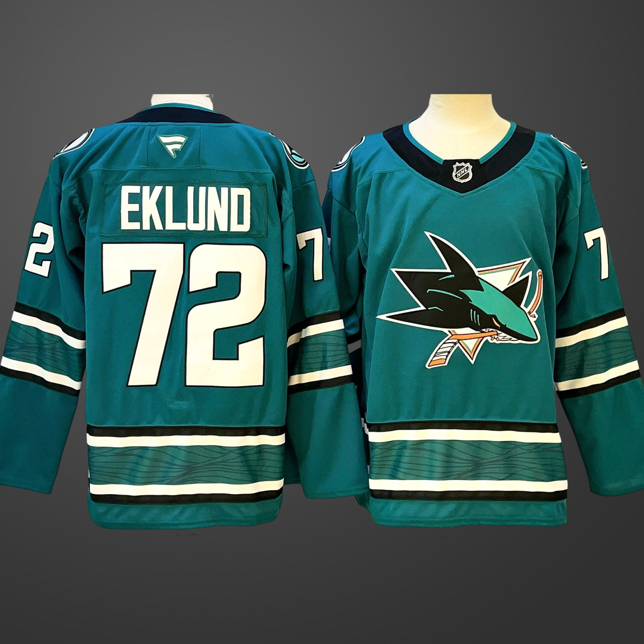 Men’s San Jose Sharks #72 William Eklund Black 2024-25 Home Stitched Hockey Jersey