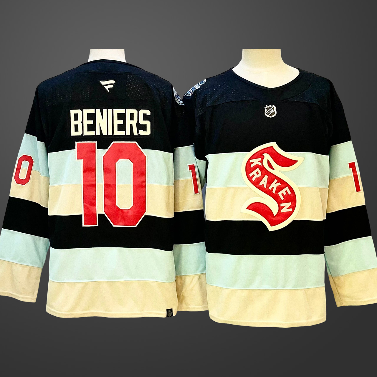 Men's Seattle Kraken #10 Matty Beniers Deep Sea Blue Winter Classic Stitched Hockey Jersey