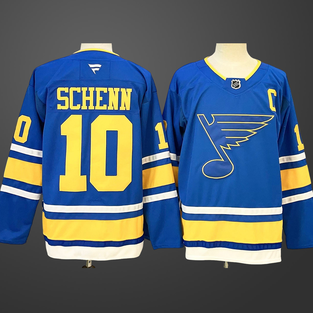 Men's St. Louis Blues #10 Brayden Schenn Blue 2025 With C Patch Stitched Hockey Jersey