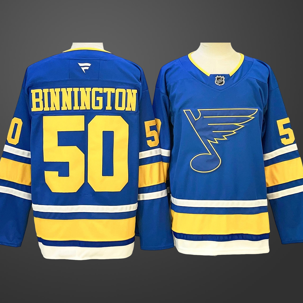 Men's St. Louis Blues #50 Jordan Binnington Blue 2025 Stitched Hockey Jersey