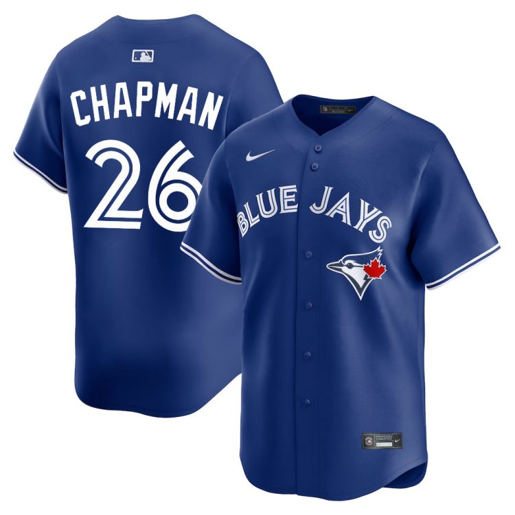 Men's Toronto Blue Jays Matt Chapman #26 Blue Baseball Jersey