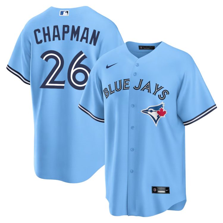 Men's Toronto Blue Jays Matt Chapman #26 Powder Blue Baseball Jersey