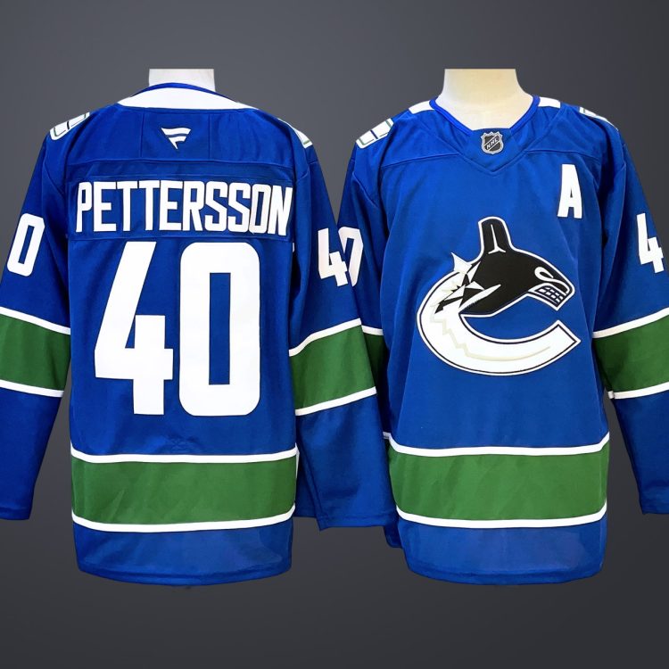 Men's Vancouver Canucks #40 Elias Pettersson Fanatics Blue Home Premium Jersey