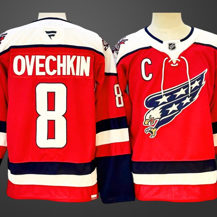 Men's Washington Capitals #8 Alexander Ovechkin Red With C Patch Stitched Hockey Jersey