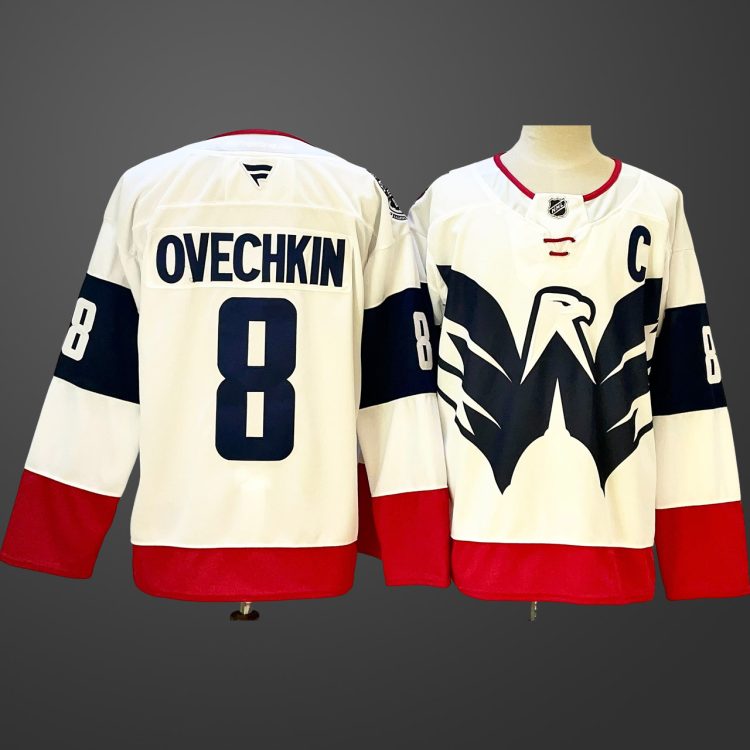 Men's Washington Capitals Alex Ovechkin #8 White Jersey