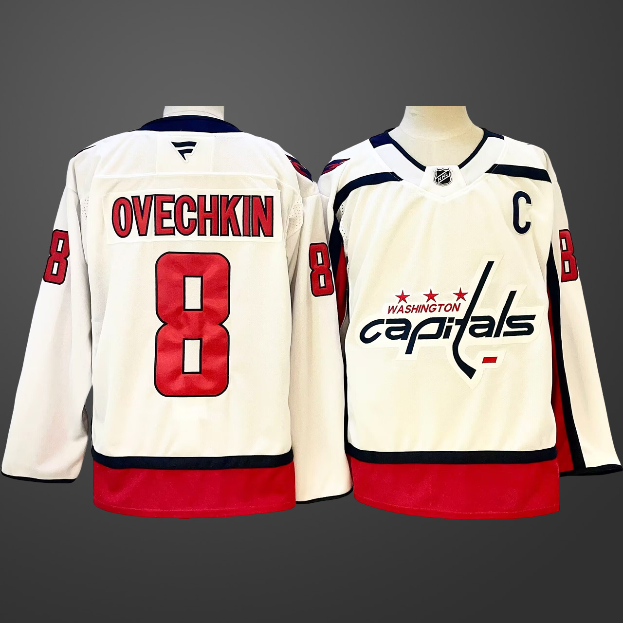 Men's Washington Capitals Alexander Ovechkin #8 White Jersey