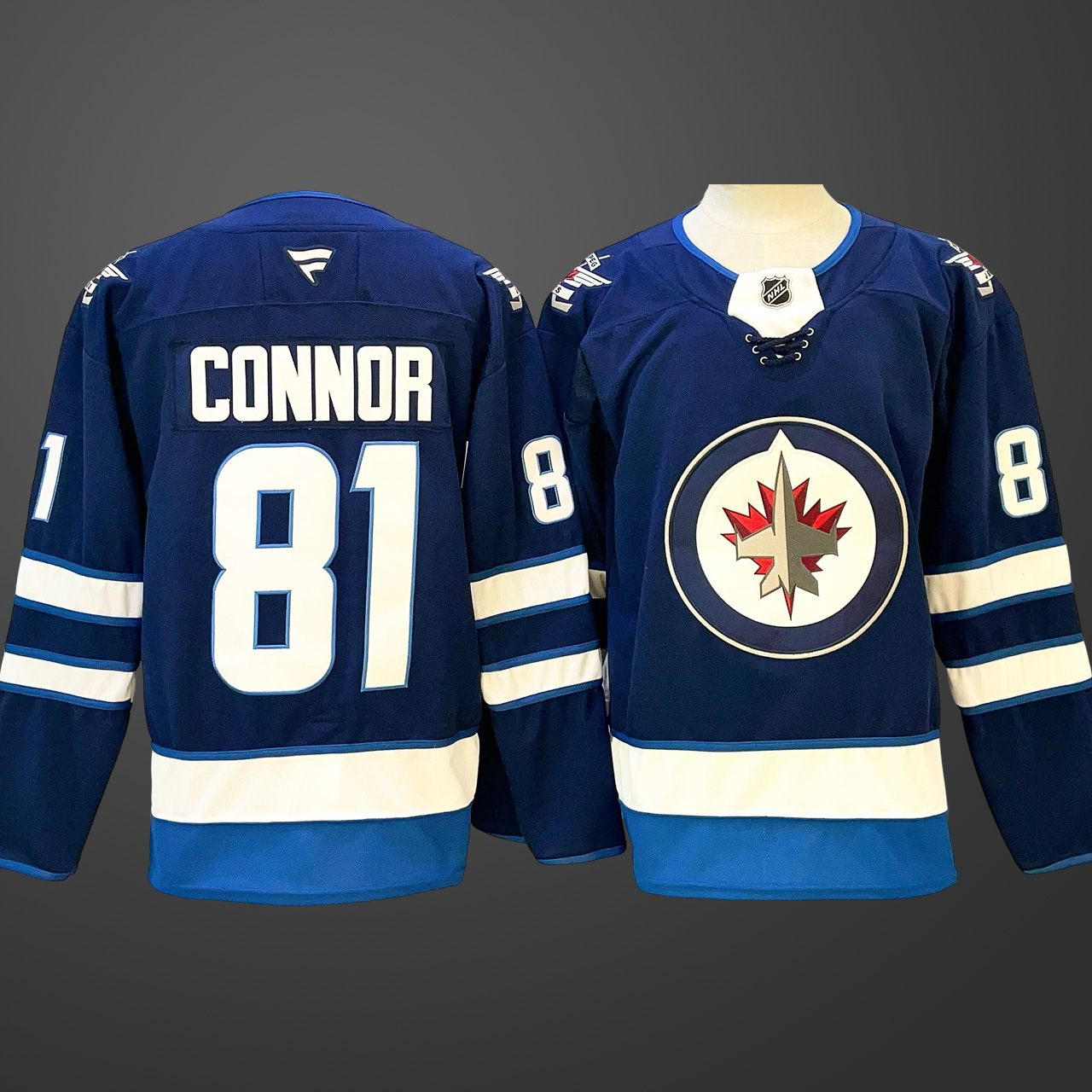 Men's Winnipeg Jets #81 Kyle Connor Navy 2024-25 Home Stitched Hockey Jersey