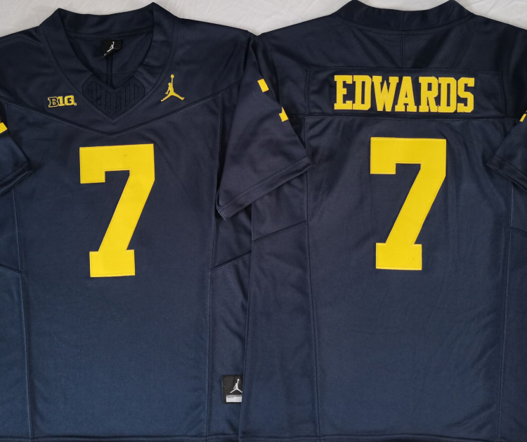 Michigan Wolverines Blue #7 EDWARDS Stitched Jersey